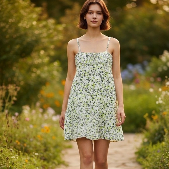 Urban Outfitters Dresses & Skirts - Urban Outfitters Citrus Lime Print Sundress Large Lined Mini Dress NWOT